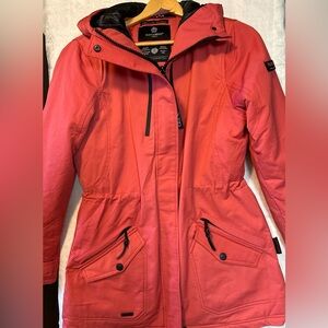 Navahoo ladies coral/orange ski jacket size large hooded outdoor